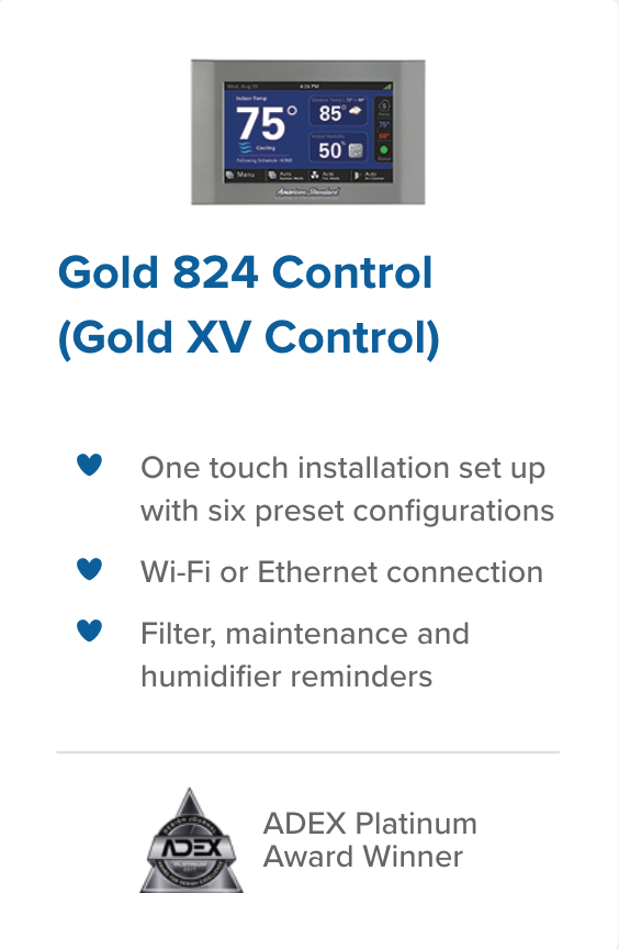 Gold 824 Control legacy heating and air