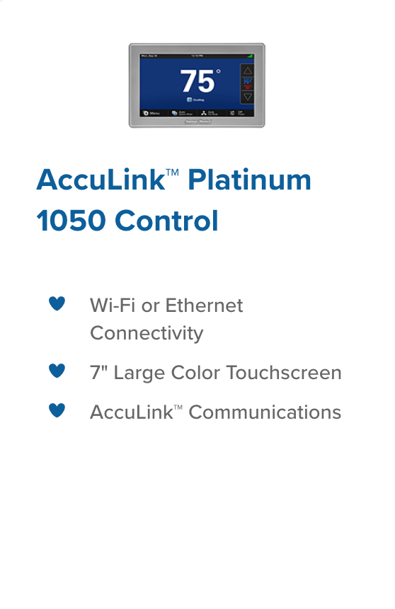 acculink 1050 control legacy heating and cooling
